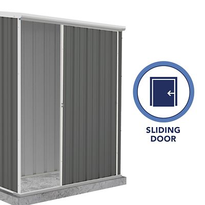 Image showing 5 th ABSCO EZI Slider 5 x 3ft. Metal Storage Shed, Woodland Gray