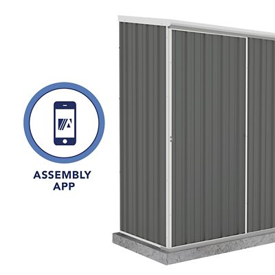 Image showing 6 th ABSCO EZI Slider 5 x 3ft. Metal Storage Shed, Woodland Gray
