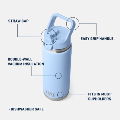 Image showing  26 oz. Rambler Water Bottle with Color Matched Straw Cap