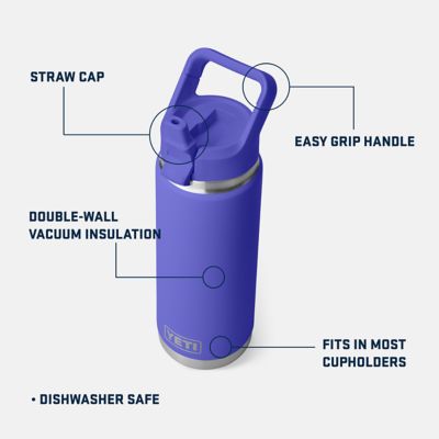 Image showing  26 oz. Rambler Water Bottle with Color Matched Straw Cap