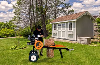 Image showing 6 th PowerKing 4.5HP- 22 Ton 3 sec. cycle Kinetic Log Splitter with KOHLER CH245 Command PRO Commercial Gas Engine