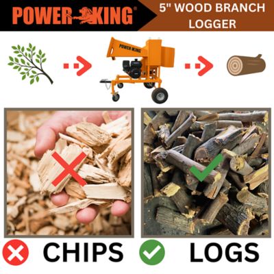 Image showing 5 th PowerKing 14 hp, 5 in. Wood Branch Logger with KOHLER Command PRO Gas Engine CH440 & All Weather Cover, PK0921