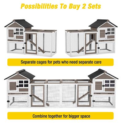 Image showing 5 th Aivituvin 2-Story Big Bunny Cage with No Leak Tray