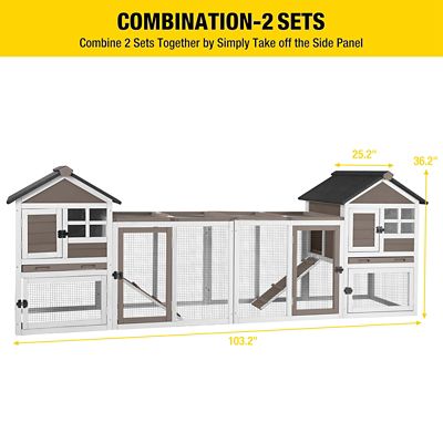Image showing 6 th Aivituvin 2-Story Big Bunny Cage with No Leak Tray