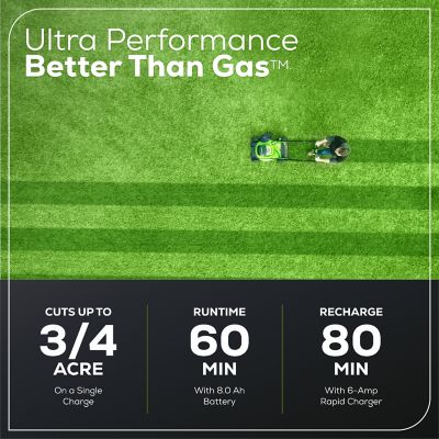 Image showing  Pro 60V 22 in. Brushless Cordless Battery Walk-Behind Self-Propelled Push Lawn Mower 8.0Ah Battery & Charger