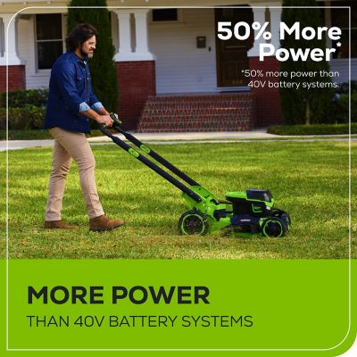 Image showing 5 th Greenworks Pro 60V 22 in. Brushless Cordless Battery Walk-Behind Self-Propelled Push Lawn Mower 8.0Ah Battery & Charger