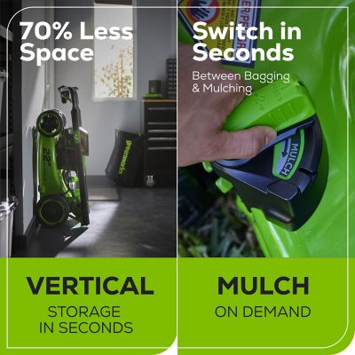 Image showing 6 th Greenworks Pro 60V 22 in. Brushless Cordless Battery Walk-Behind Self-Propelled Push Lawn Mower 8.0Ah Battery & Charger