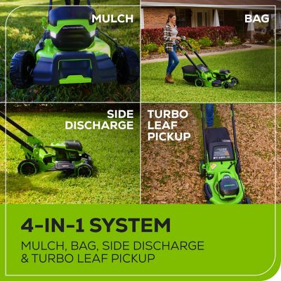 Image showing 7 th Greenworks Pro 60V 22 in. Brushless Cordless Battery Walk-Behind Self-Propelled Push Lawn Mower 8.0Ah Battery & Charger