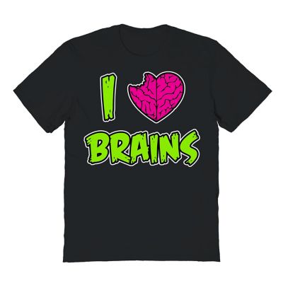 Goodie Two Sleeves Men's I Heart Brains Halloween T-Shirt
