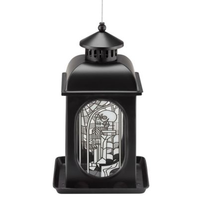 Royal Wing Skeleton Lantern Metal Bird Feeder with Glass, 7 in. L x 7 in. W x 11.5 in. H