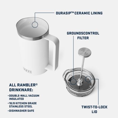Image showing 7 th YETI French Press, 34 oz., White