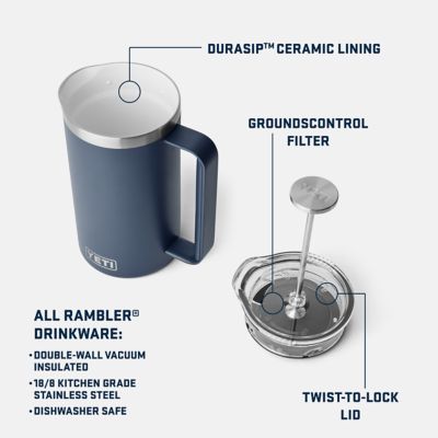 Image showing 7 th YETI French Press, 34 oz., Navy