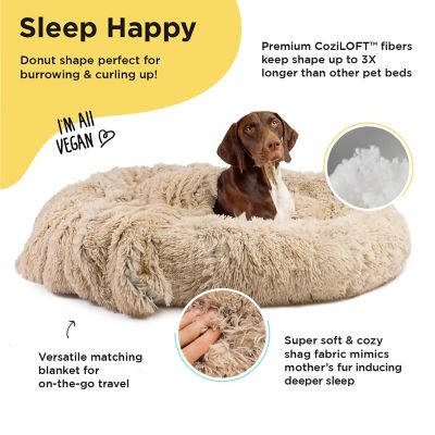 Image showing  Donut Shag Dog/Cat Bed & Blanket, 2 pc. Set