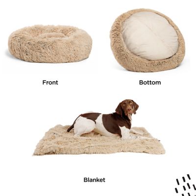 Image showing  Donut Shag Dog/Cat Bed & Blanket, 2 pc. Set