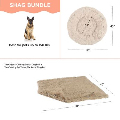 Image showing  Donut Shag Dog/Cat Bed & Blanket, 2 pc. Set