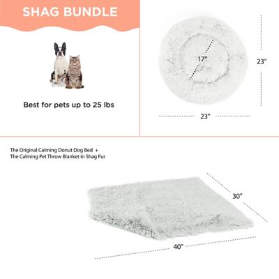 Image showing  Donut Shag Dog/Cat Bed & Blanket, 2 pc. Set