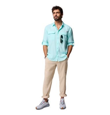 Image showing  Men's Omni-Wick/Omni-Shade PFG Backwater Long-Sleeve Button-Down Shirt