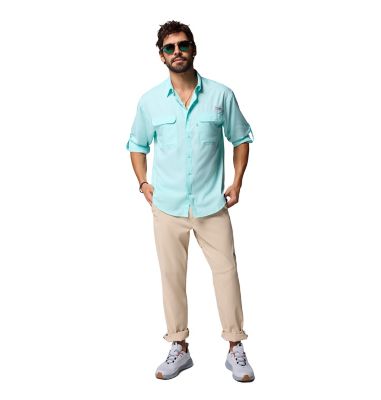 Image showing 6 th Columbia Sportswear Men's Omni-Wick/Omni-Shade PFG Backwater Long-Sleeve Button-Down Shirt