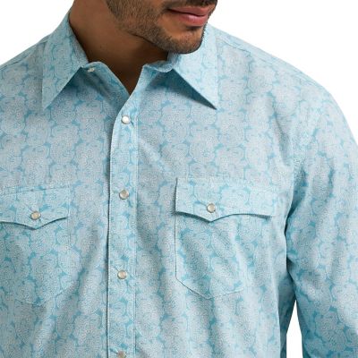 Image showing 2 th Wrangler Men's Wrancher Long Sleeve Print Shirt