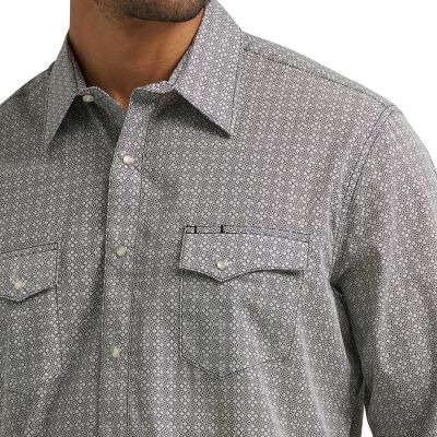 Image showing 2 th Wrangler Men's Wrancher Long Sleeve Print Shirt