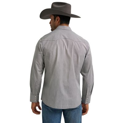 Image showing 1 th Wrangler Men's Wrancher Long Sleeve Print Shirt