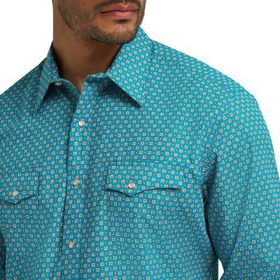 Image showing 2 th Wrangler Men's Wrancher Long Sleeve Print Shirt