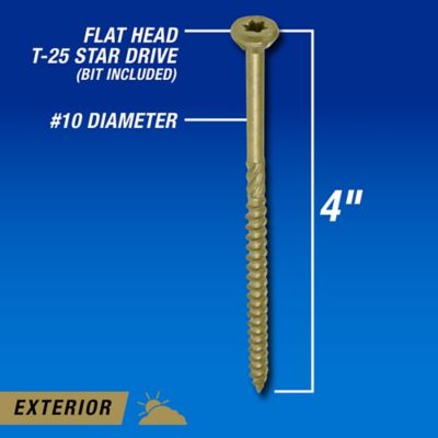 Image showing 8 th Hillman #10 x 4 in. Power Pro Premium Exterior Wood Screws, 5 lb.