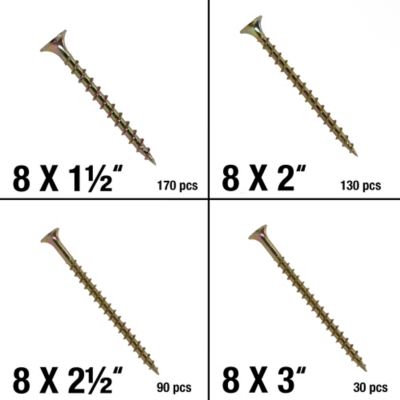 Image showing  Assorted Fas-N-Tite All-Purpose Interior Wood Screws, Zinc/Yellow Dichromate