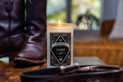 Image showing  Leather Tall Frosted Candle