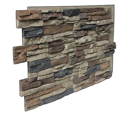 Image showing  Lightning Ridge 48 in. x 24 in. Class A Fire Rated Faux Stone Siding Panel, LR-4824-NST