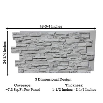 Image showing  Lightning Ridge 48 in. x 24 in. Faux Stone Siding Panel, LR-4824-CWE