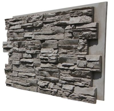 Tritan BP Lightning Ridge 48 in. x 24 in. Faux Stone Siding Panel, LR-4824-OGY