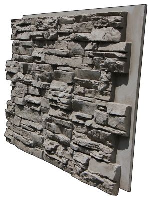 Image showing  Lightning Ridge 48 in. x 24 in. Faux Stone Siding Panel, LR-4824-OGY