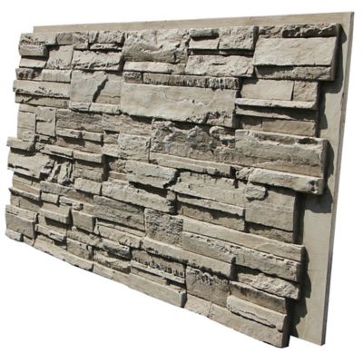 Image showing  Earth Valley 48 in. x 24 in. Faux Stone Siding Panel, EV-4824-BTN
