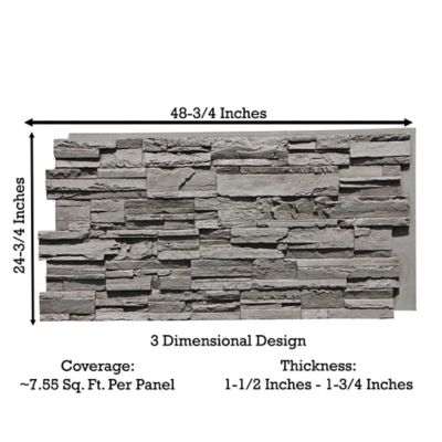 Image showing 5 th Tritan BP Earth Valley 48 in. x 24 in. Faux Stone Siding Panel, EV-4824-OGY