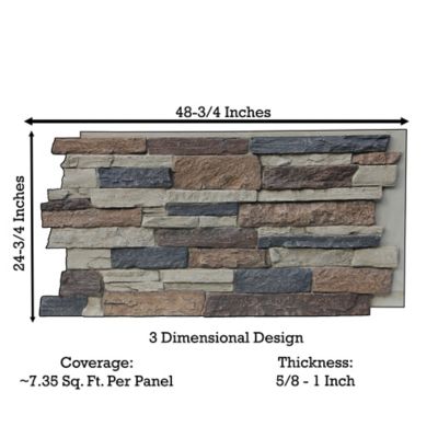 Image showing 5 th Tritan BP Canyons Edge 48 in. x 24 in. Class A Fire Rated Faux Stone Siding Panel, CE-4824-NST