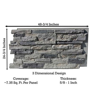 Image showing 5 th Tritan BP Canyons Edge 48 in. x 24 in. Class A Fire Rated Faux Stone Siding Panel, CE-4824-GFX