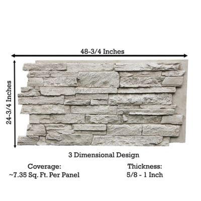 Image showing 5 th Tritan BP Canyons Edge 48 in. x 24 in. Faux Stone Siding Panel, CE-4824-BTN