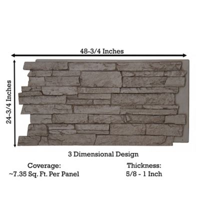Image showing  Canyons Edge 48 in. x 24 in. Faux Stone Siding Panel, CE-4824-OGY