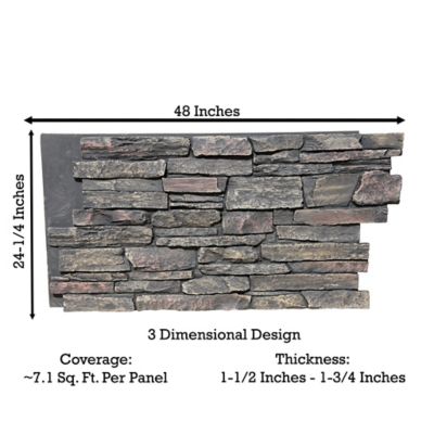 Image showing 5 th Tritan BP Harvest Ledge 48 in. x 24 in. Faux Stone Siding Panel, HL-4843-VAH