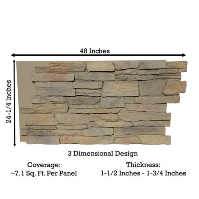 Image showing  Harvest Ledge 48 in. x 24 in. Faux Stone Siding Panel, HL-4843-KAE
