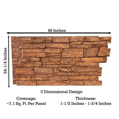Image showing  Harvest Ledge 48 in. x 24 in. Faux Stone Siding Panel, HL-4843-DSN