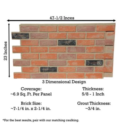 Image showing 5 th Tritan BP Aged Brick 44 in. x 24 in. Faux Brick Siding Panel, AB-4323-RAR