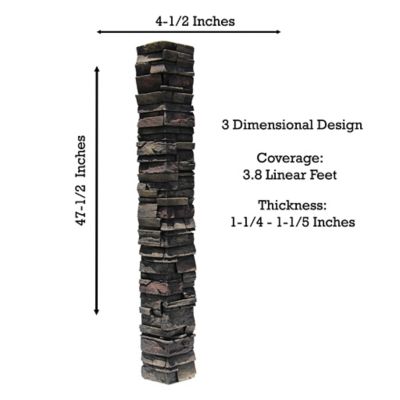 Image showing  Traditions Outside Corner 48 in. x 3.75 in. x 3.75 in. Faux Stone Outside Corner, OC-TDS-48-VAH