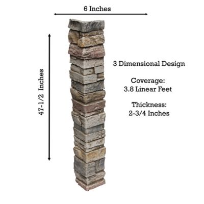 Image showing  Harvest Ledge Outside Corner 48 in x 7.25 in. x 7.25 in. Faux Stone Outside Corner, OC-HL-48-FBH