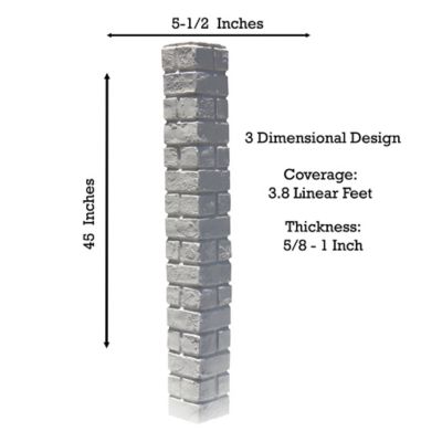 Image showing  Aged Brick Outside Corner 45 in. x 4.50 in. x 4.50 in. Faux Brick Outside Corner, OC-AB-48-CWE