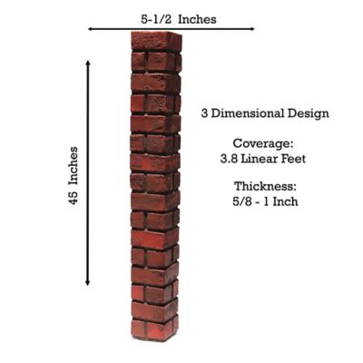 Image showing  Aged Brick Outside Corner 45 in. x 4.50 in. x 4.50 in. Faux Brick Outside Corner, OC-AB-48-BRD