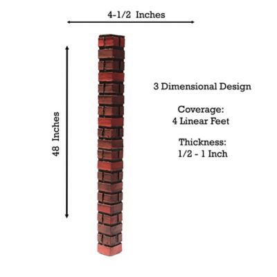 Image showing  British Brick Outside Corner 48 in. x 9.00 in. x 9.00 in. Faux Brick Outside Corner, OC-BB-48-BRD