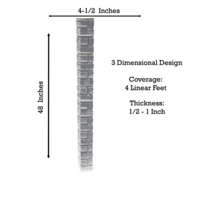 Image showing  British Brick Outside Corner 48 in. x 9.00 in. x 9.00 in. Faux Brick Outside Corner, OC-BB-48-CWE