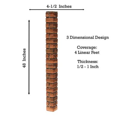 Image showing  British Brick Outside Corner 48 in. x 9.00 in. x 9.00 in. Faux Brick Outside Corner, OC-BB-48-TRA